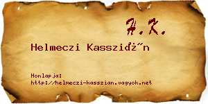Helmeczi Kasszián névjegykártya